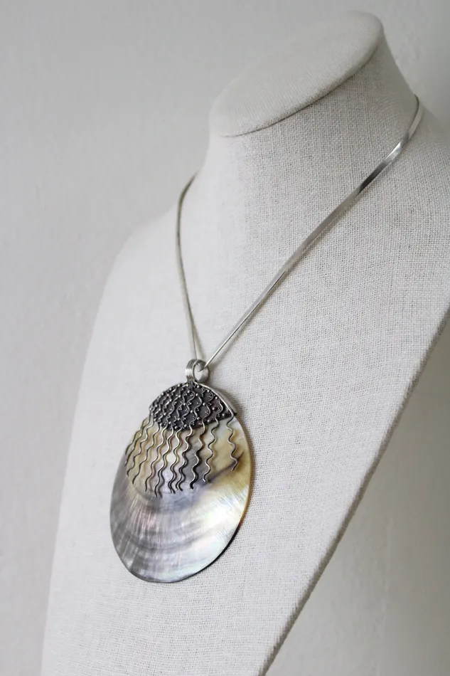 Abalone Shell Statement Necklace Jubilee Thrift Necklaces