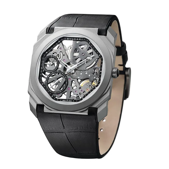 Bulgari Bulgari Octo Finissimo Skeleton Titanium Watch Earrings
