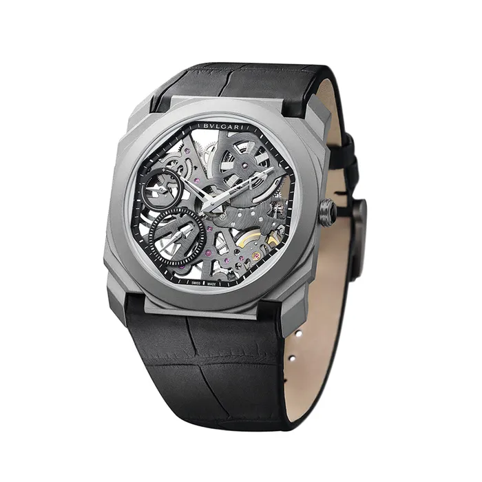 Bulgari Bulgari Octo Finissimo Skeleton Titanium Watch Earrings