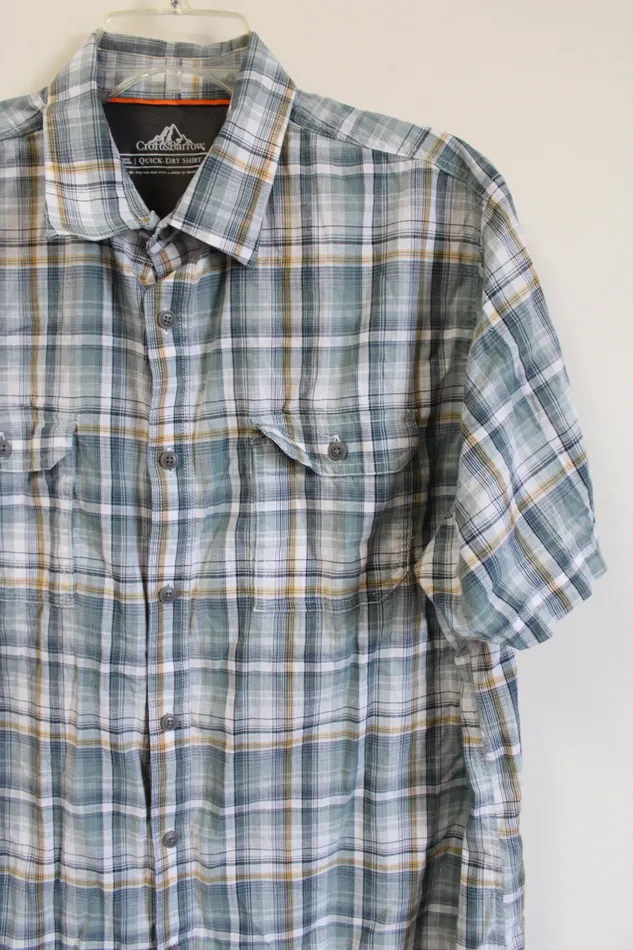 Croft Barrow Quick Dry Blue Plaid Shirt XL Croft Barrow Rings