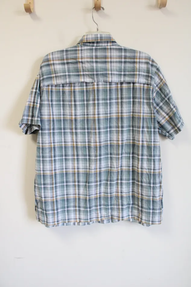 Croft Barrow Quick Dry Blue Plaid Shirt XL Croft Barrow Rings