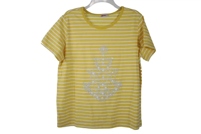 Earrings American Sweetheart American Sweetheart Yellow Striped Top L Petite