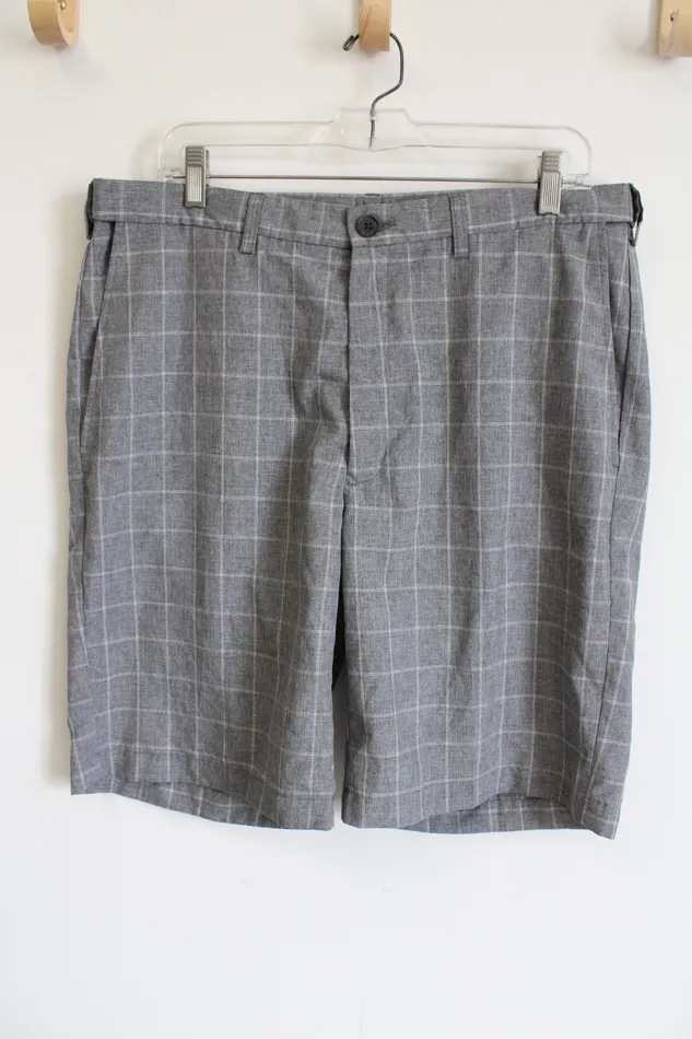 Earrings Haggar Haggar Gray Plaid Shorts 36