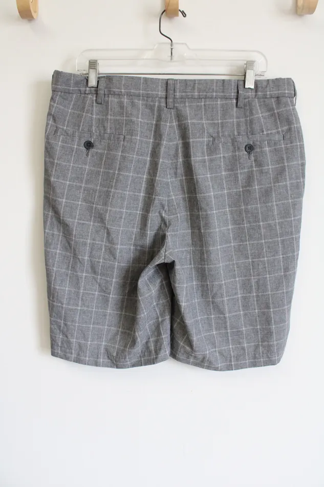 Earrings Haggar Haggar Gray Plaid Shorts 36