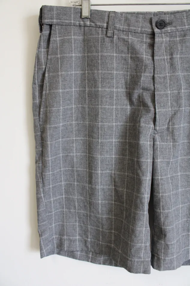 Earrings Haggar Haggar Gray Plaid Shorts 36