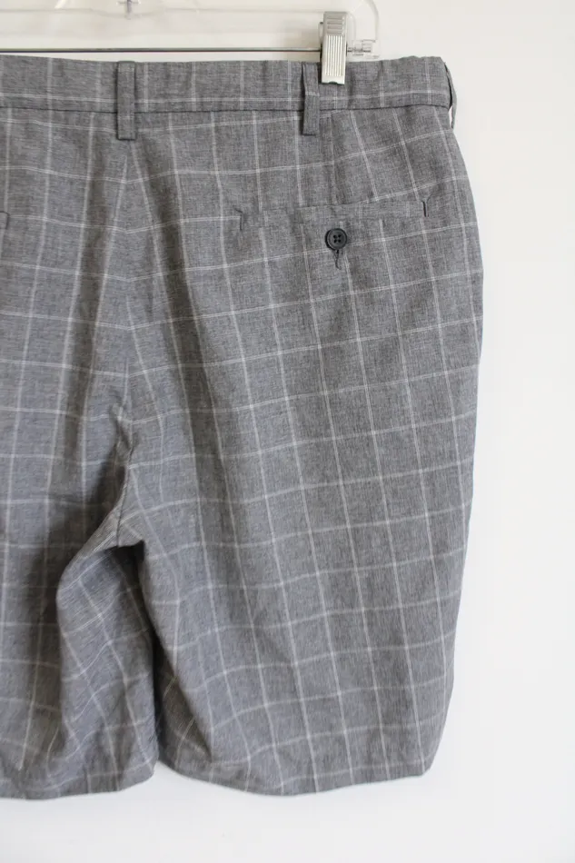 Earrings Haggar Haggar Gray Plaid Shorts 36