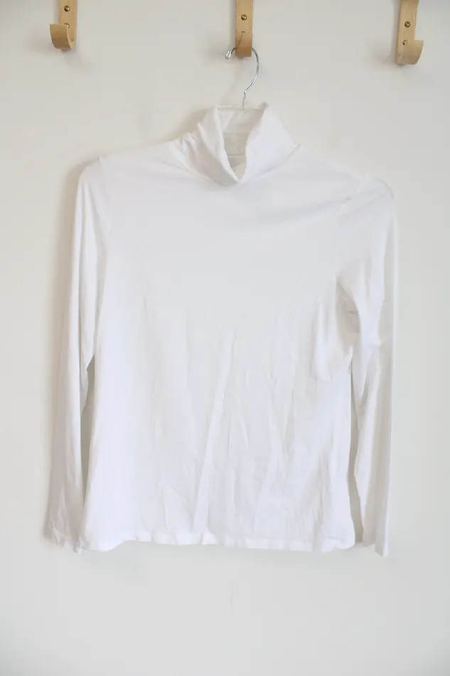 Earrings Lands End Lands End Solid Ivory Long Sleeved Turtleneck Top M 1012