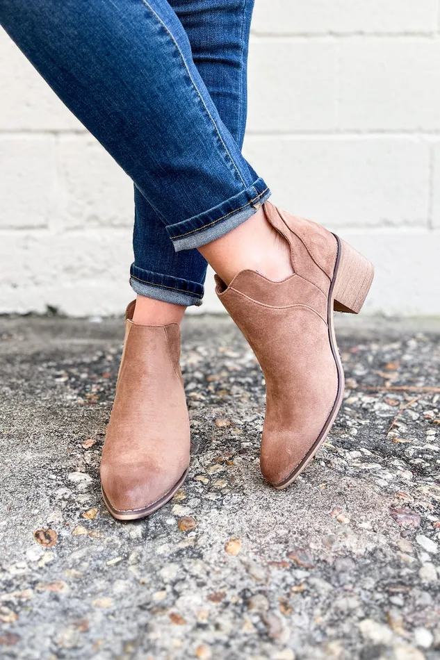 Earrings On Your Own Booties Taupe Olem