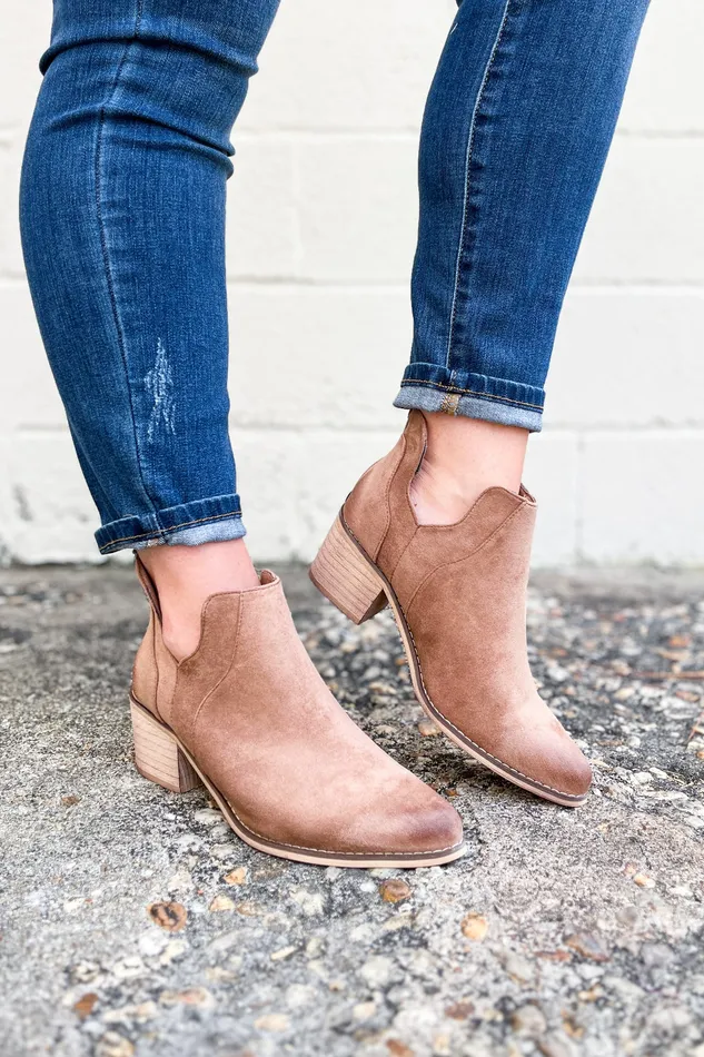 Earrings On Your Own Booties Taupe Olem
