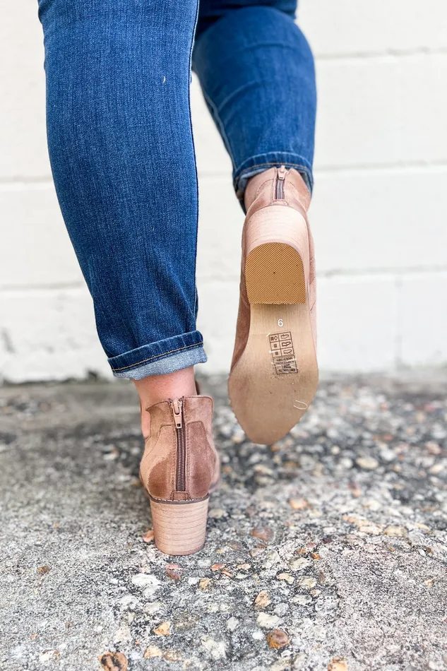 Earrings On Your Own Booties Taupe Olem