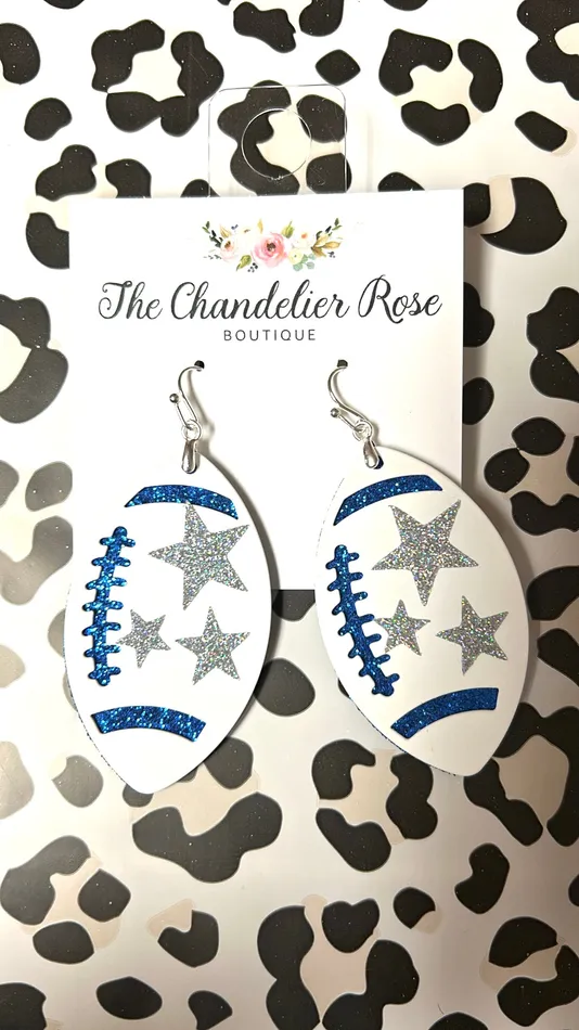 FOOTBALL AND SILVER STAR HOOK EARRINGS YKT Earrings