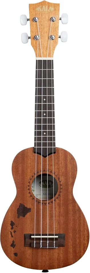 KALABRAND Kala Mahogany Soprano Ukulele with Laseretched Hawaiian Islands Necklaces KALABRAND Kala Mahogany Soprano Ukulele with Laseretched Hawaiian Islands Necklaces