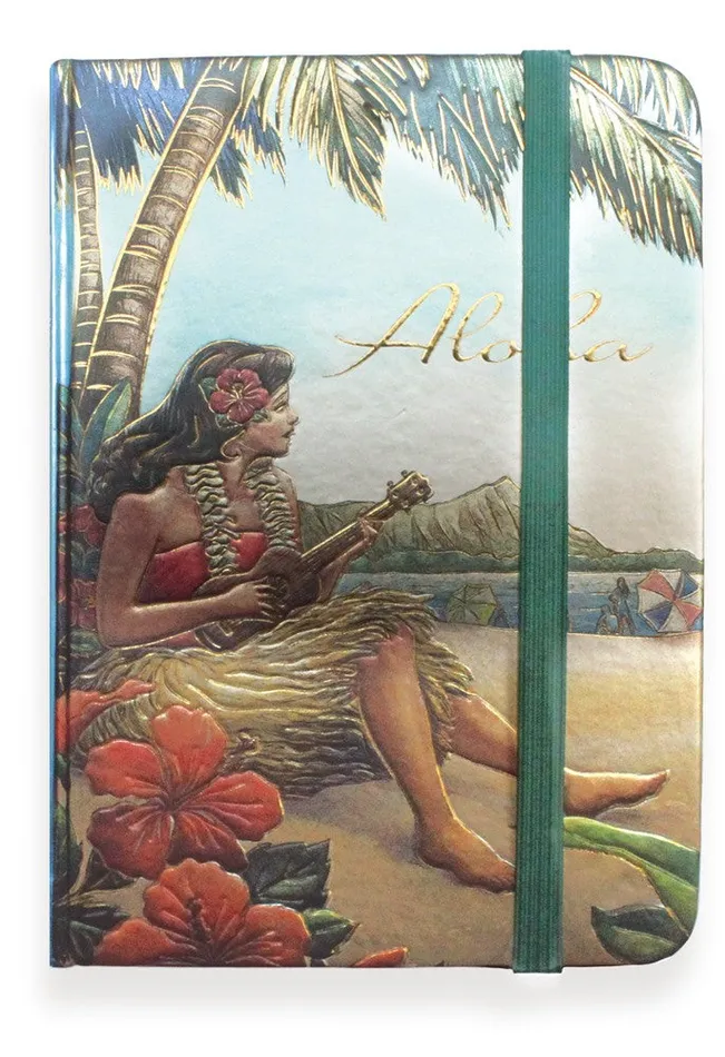 MADDENCORP Earrings Vintage Aloha Hawaii Foilstamped Notebook