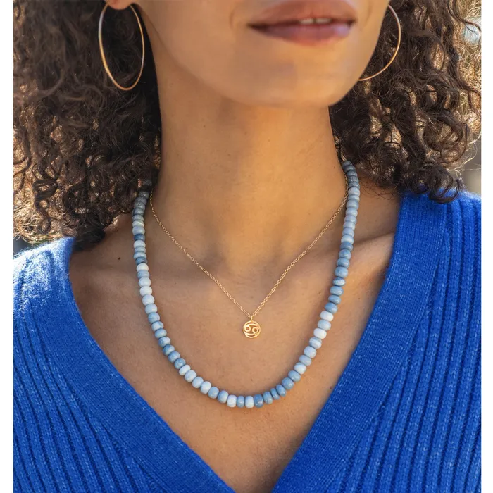 Necklaces Kris Nations Blue Opal Beaded Necklace