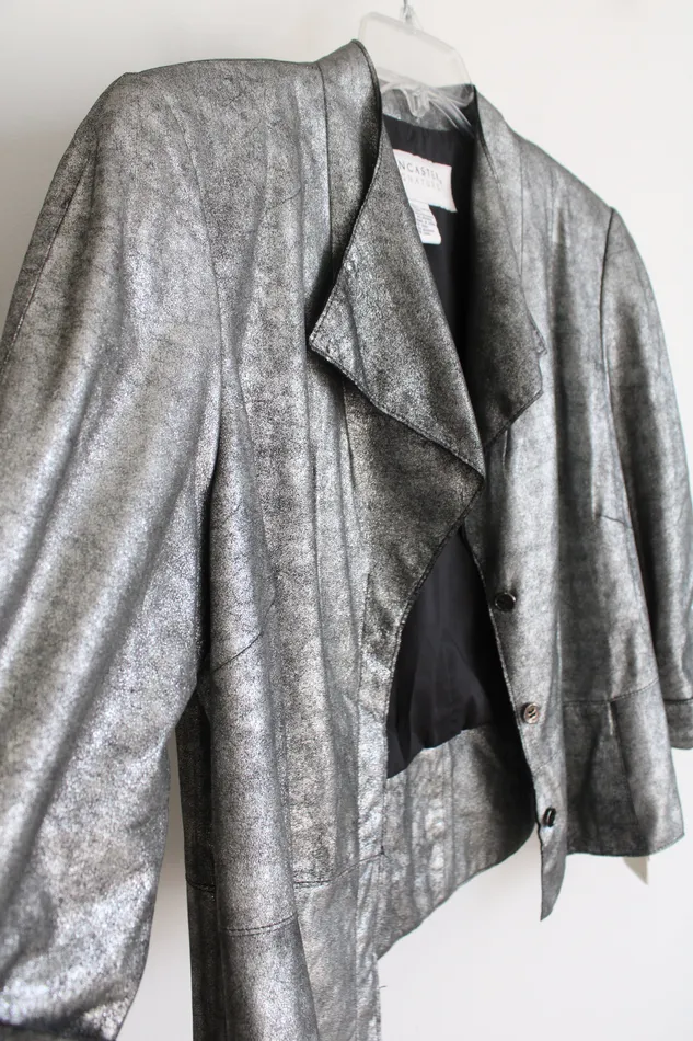 NEW Doncaster Signature Silver Leather Shell Blazer Cardigan 16 Doncaster Rings