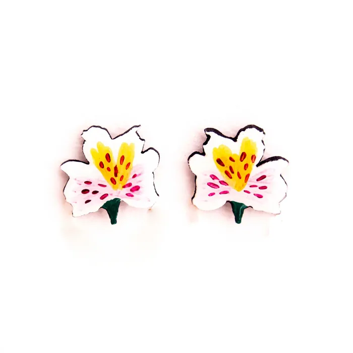 NUEZ MOSCADA Earrings Astromelia Wood Stud Earrings