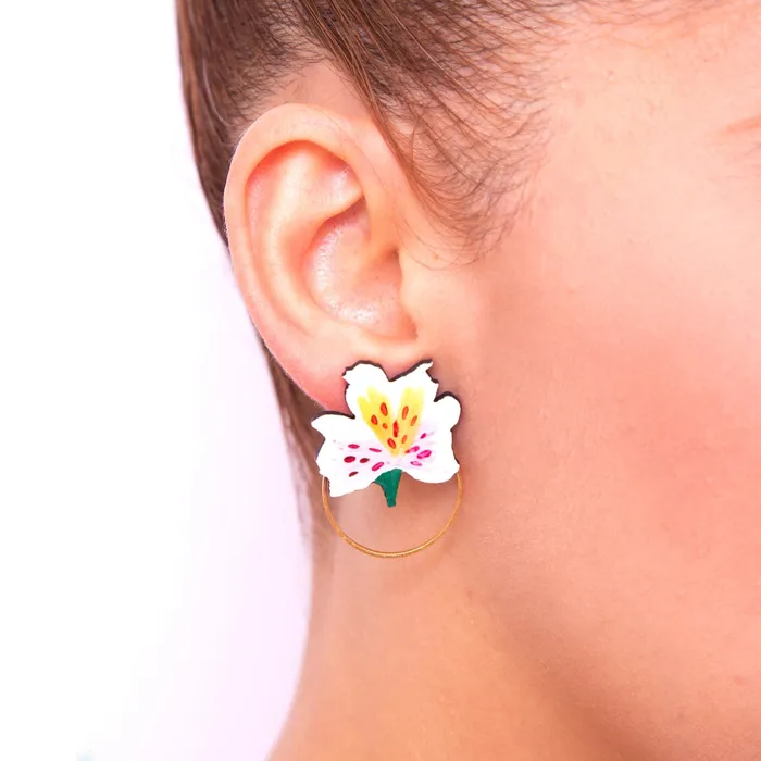 NUEZ MOSCADA Earrings Astromelia Wood Stud Earrings