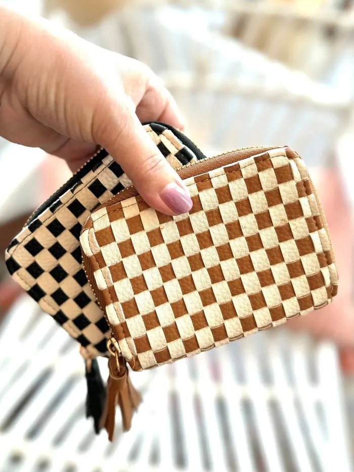 Pretty Simple Earrings Paris Check Wallet