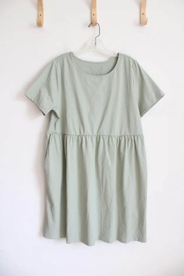 Shein Curve Sage Green Dress 2XL Shein Earrings