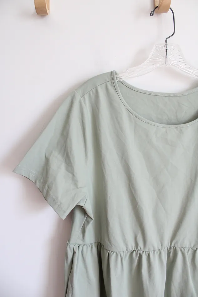 Shein Curve Sage Green Dress 2XL Shein Earrings