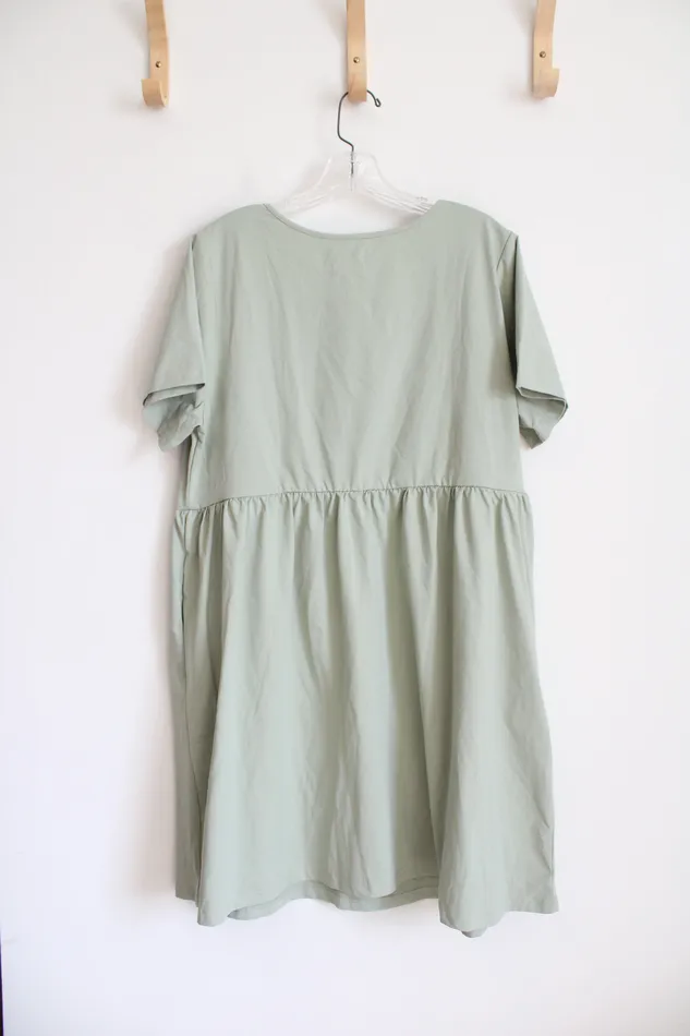 Shein Curve Sage Green Dress 2XL Shein Earrings