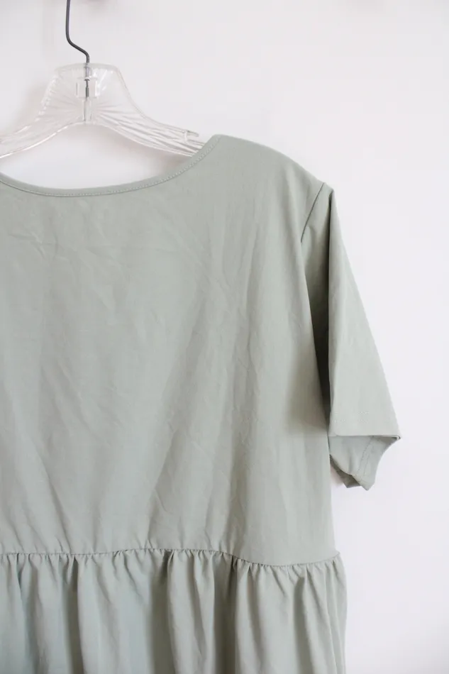 Shein Curve Sage Green Dress 2XL Shein Earrings