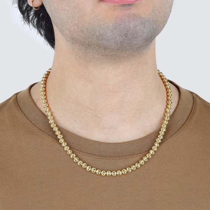 60MM Moonbead Chain Saints Gold Necklaces 60MM Moonbead Chain Saints Gold Necklaces