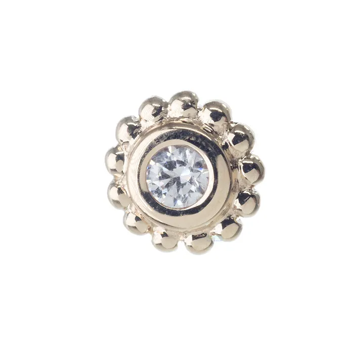Body Vision BVLA Necklaces Beaded Raine Threaded End in Gold with White CZ