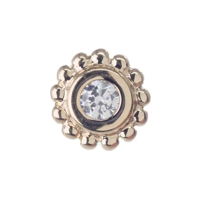 Body Vision BVLA Necklaces Beaded Raine Threaded End in Gold with White CZ