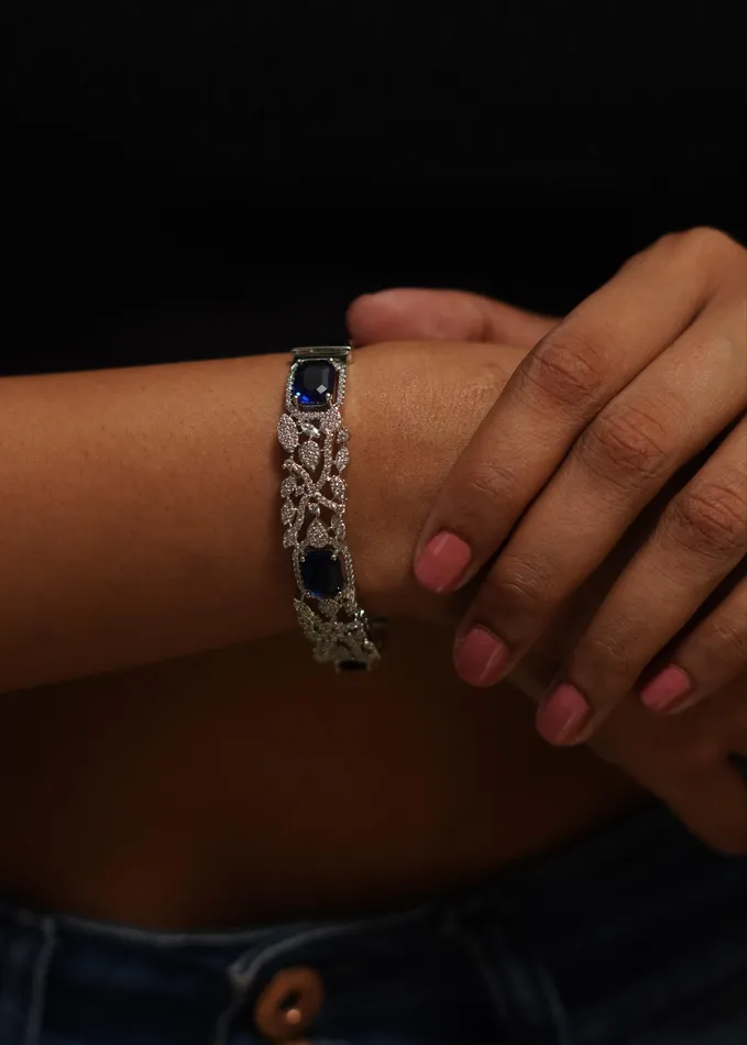 Bracelets Attrangi Stacy Diamond Bracelet With Coloured Stone