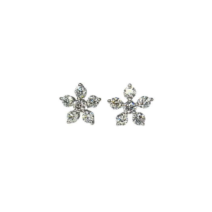Cherie Dori Earrings Diamond Cluster Earrings