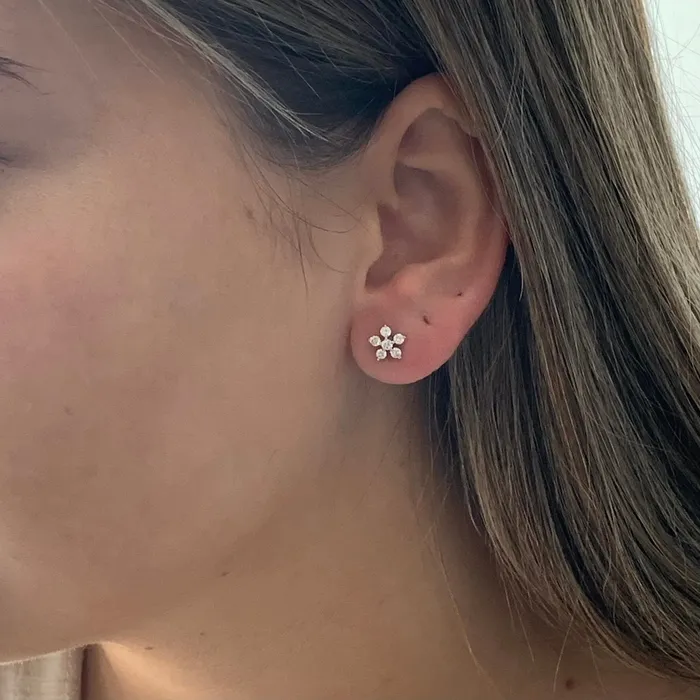 Cherie Dori Earrings Diamond Cluster Earrings