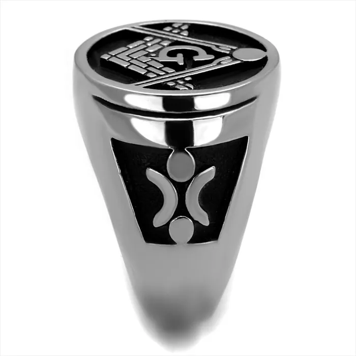 CJE2315 Wholesale Mens Stainless Steel Black Epoxy Masonic Ring Green Rings CJE2315 Wholesale Mens Stainless Steel Black Epoxy Masonic Ring Green Rings