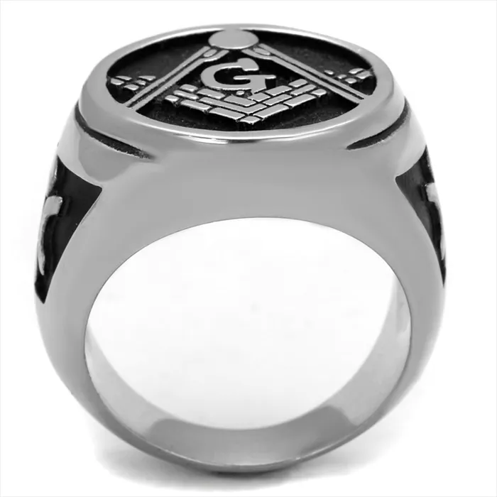 CJE2315 Wholesale Mens Stainless Steel Black Epoxy Masonic Ring Green Rings CJE2315 Wholesale Mens Stainless Steel Black Epoxy Masonic Ring Green Rings