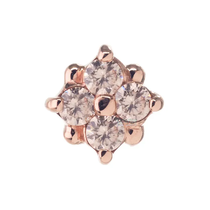Earrings Body Vision BVLA Reema Threaded End in Gold with Champagne CZs