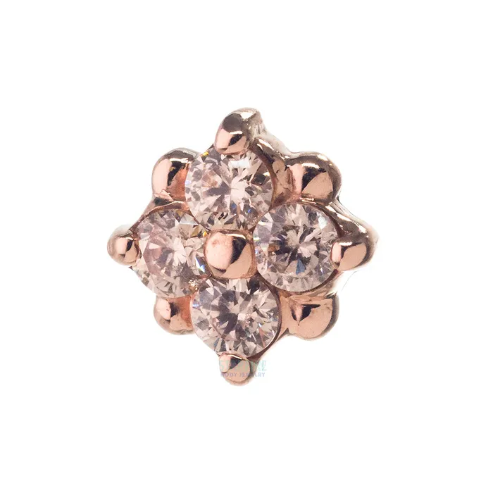 Earrings Body Vision BVLA Reema Threaded End in Gold with Champagne CZs