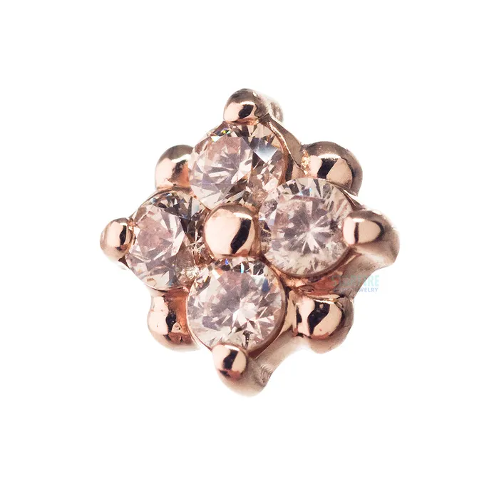 Earrings Body Vision BVLA Reema Threaded End in Gold with Champagne CZs