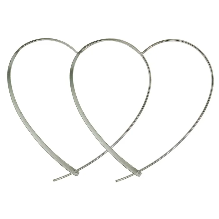 Earrings HRTSILV Womens Wholesale Sterling Silver Heart Hoop Earrings YELLOW