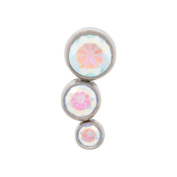 Earrings LeRoi 3T C Bijoux Faceted Gem Bezel Cluster on Flatback