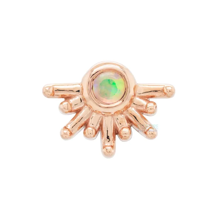 Earrings Live to Tell Threaded End in Gold with Genuine White Opal Body Vision BVLA