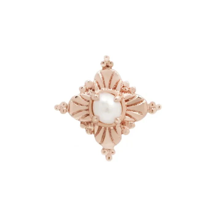Earrings threadless Antoinette End in Gold with Pearl Buddha Jewelry Organics