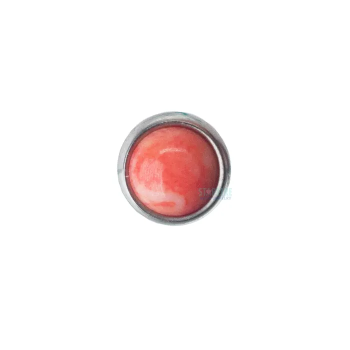 Earrings threadless BezelSet Natural Stone Cabochon End Anatometal