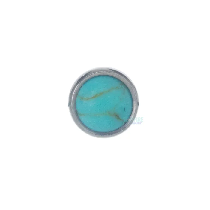Earrings threadless BezelSet Natural Stone Cabochon End Anatometal