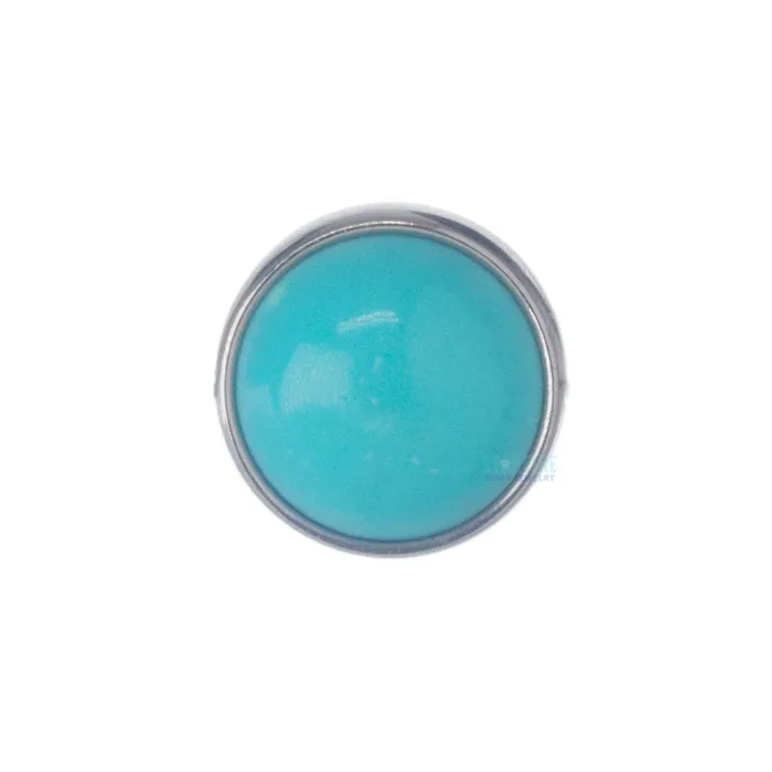 Earrings threadless BezelSet Natural Stone Cabochon End Anatometal