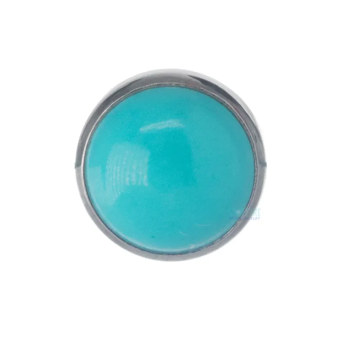 Earrings threadless BezelSet Natural Stone Cabochon End Anatometal