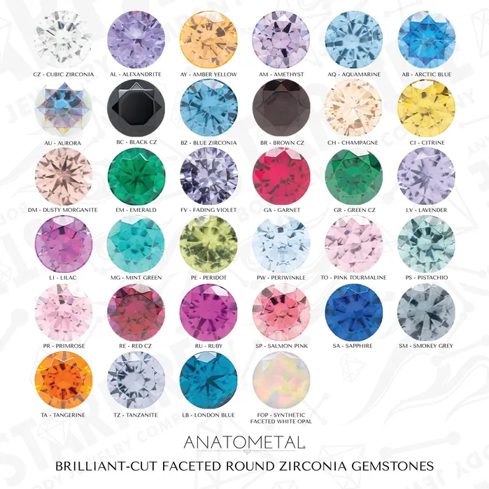 Gemmed Eyelets with BrilliantCut Gems Lavender Anatometal Necklaces