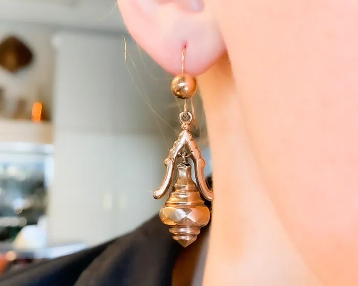 Isadoras A Earrings Victorian 9KT Gold Dangle Earrings Isadoras A Earrings Victorian 9KT Gold Dangle Earrings