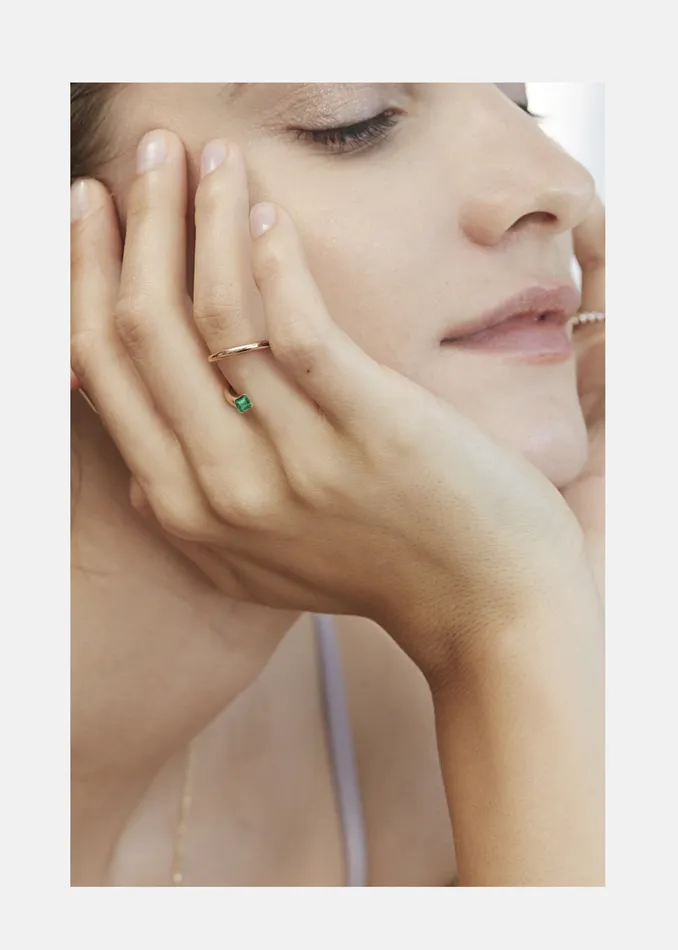 KATKIMfinejewelry Rings Emerald Asscher Pin Ring