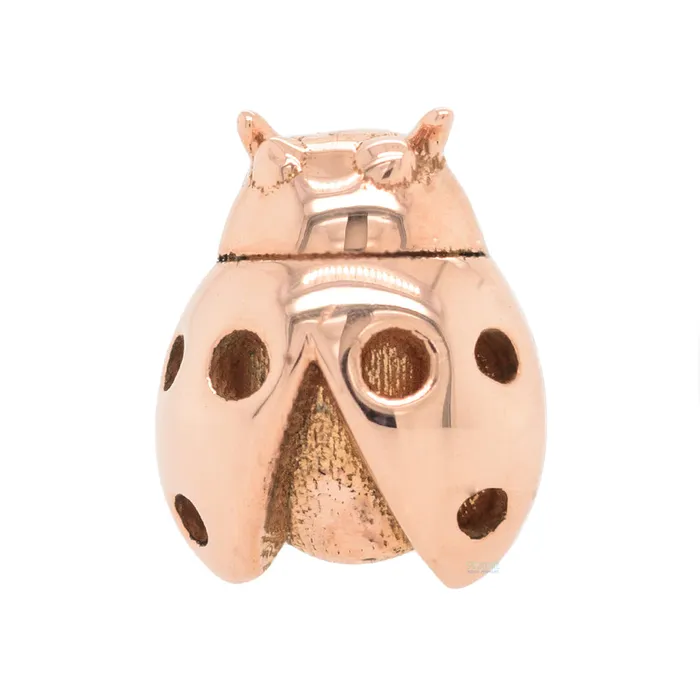 Kiwi Diamond Earrings threadless Ladybug End in Gold Platinum