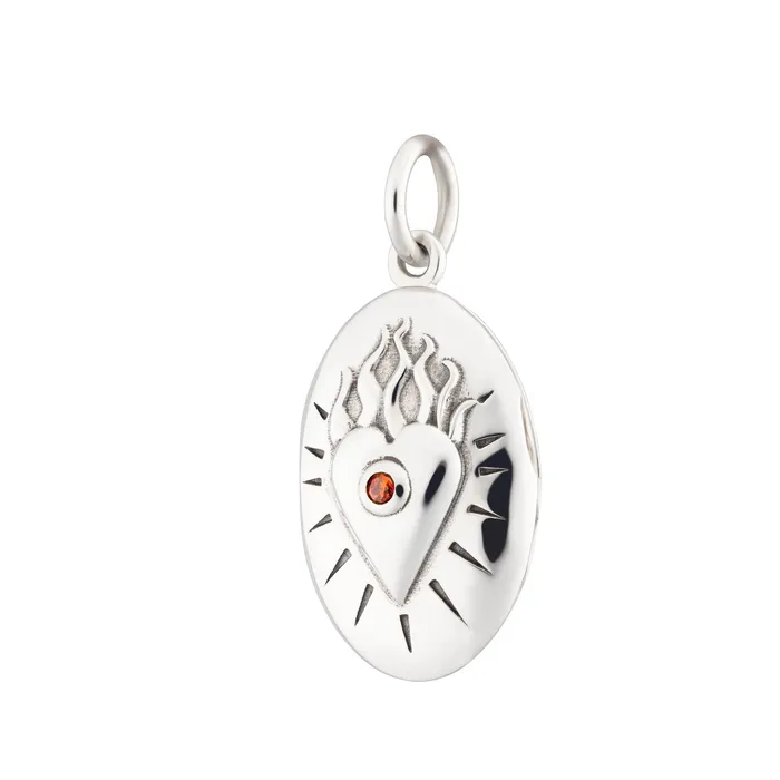 Lily Charmed Necklaces Flaming Heart Locket Charm Lily Charmed Necklaces Flaming Heart Locket Charm